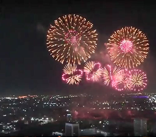 The 28th Anniversary Celebration Fireworks Show of Uzbekistan Capital Main Venue