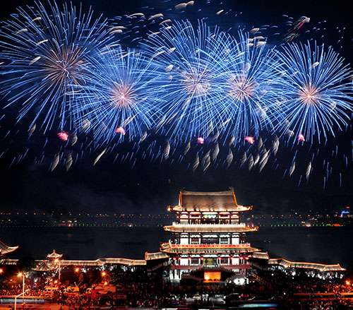 The Musical Fireworks Festival of Changsha Orange Isle